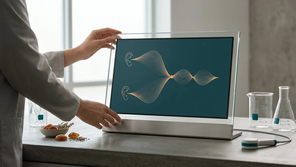 Visualisierung von Schallwellen und Gehirnfrequenzen bei Binaural Beats
