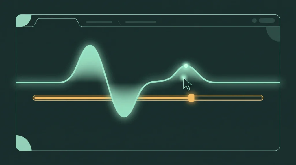 Vorschaubild des BrainHertz Binaural Beats Generators mit stilisierter Wellenform und Reglern